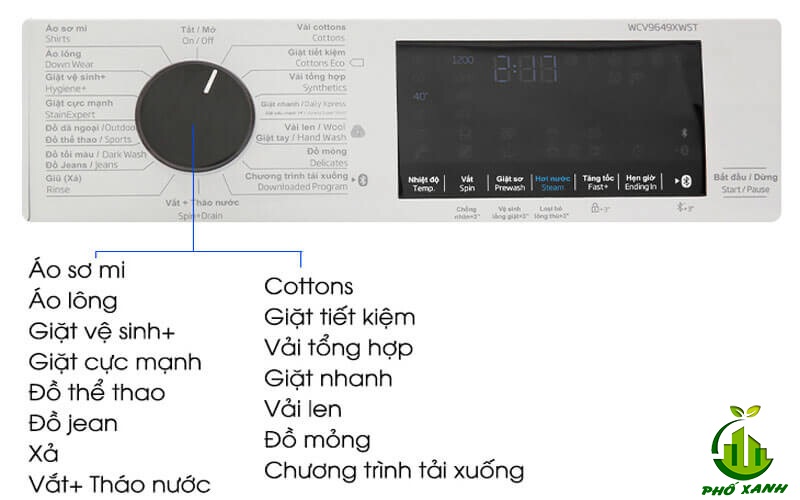 Bảng điều khiển máy giặt Beko