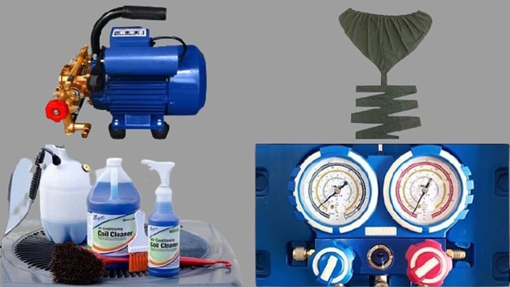 Các dụng cụ cần chuẩn bị trước khi tiến hành vệ sinh máy lạnh LG