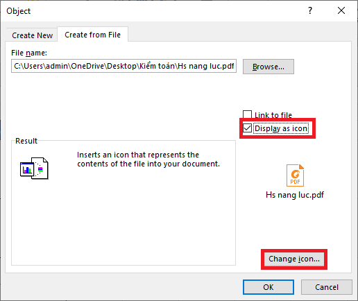 Cách đính kèm, chèn file PDF, Word, PowerPoint vào Excel dễ dàng nhất