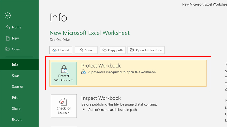 Hướng dẫn chi tiết cách đặt mật khẩu khóa file Excel
