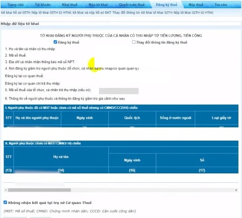 Hướng dẫn đăng ký người phụ thuộc online năm 2024