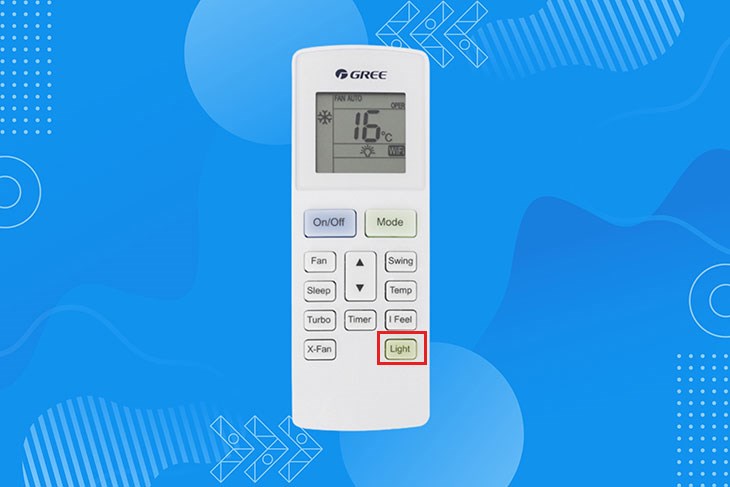 Nhấn nút LIGHT để bật/tắt đèn hiển thị trên dàn lạnh