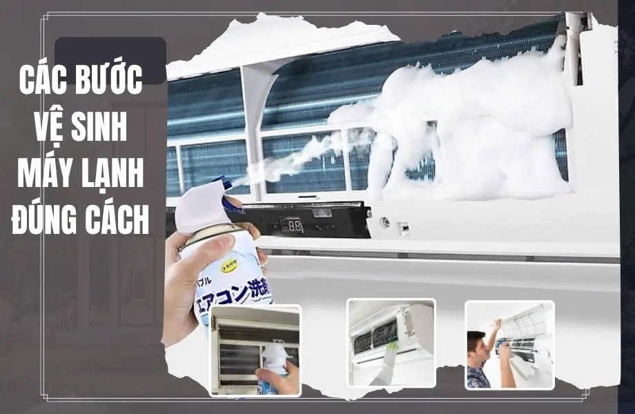 Các bước sử dụng chai xịt vệ sinh máy lạnh