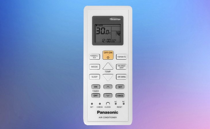 Điều khiển của điều hòa Panasonic Inverter 1 HP CU/CS-PU9ZKH-8M gồm có màn hình chính và các phím chức năng
