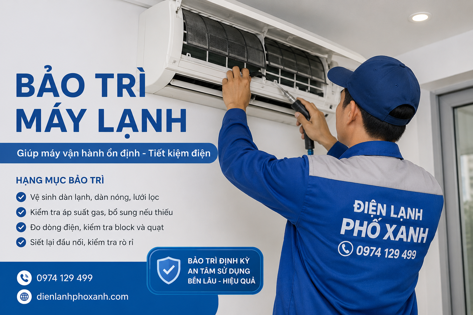 Bảo trì máy lạnh định kỳ chuyên nghiệp | Phố Xanh