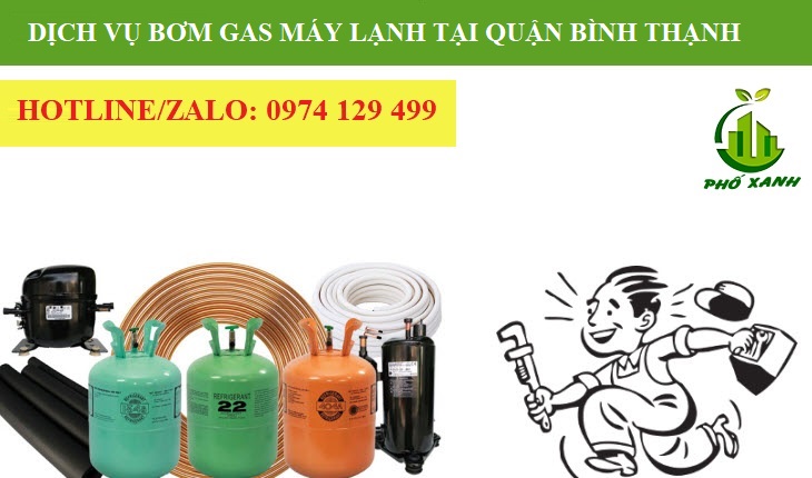 Bơm gas máy lạnh tại quận Bình Thạnh