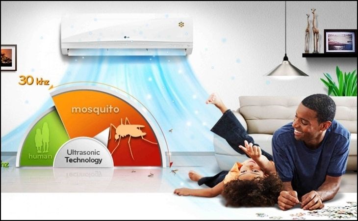 Thương hiệu máy lạnh LG đặc biệt chú trọng trang bị công nghệ sóng siêu âm chống muỗi