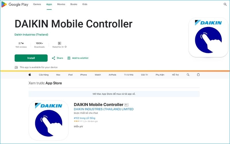 Bật máy lạnh Daikin bằng ứng dụng DAIKIN Mobile Controller