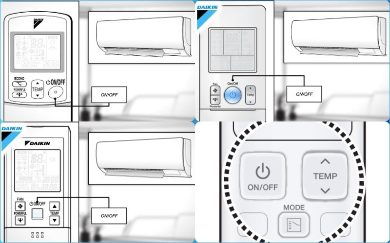 Mở máy lạnh Daikin bằng remote