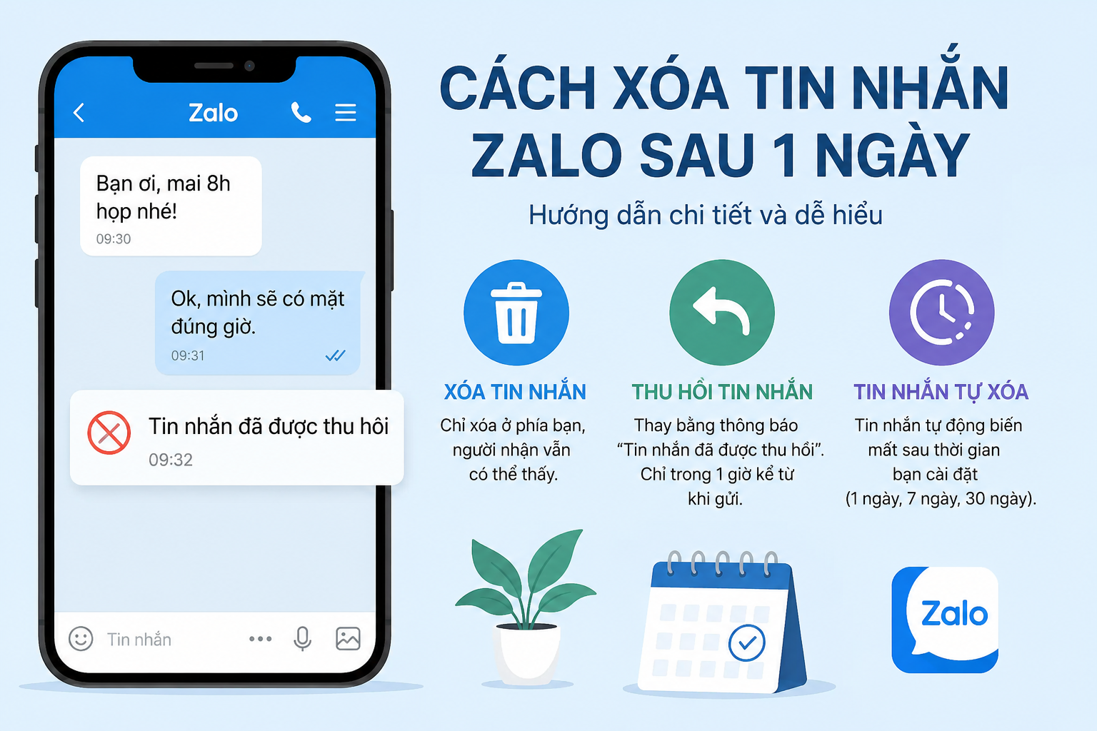 Cách xóa tin nhắn Zalo sau 1 ngày đơn giản, dễ làm