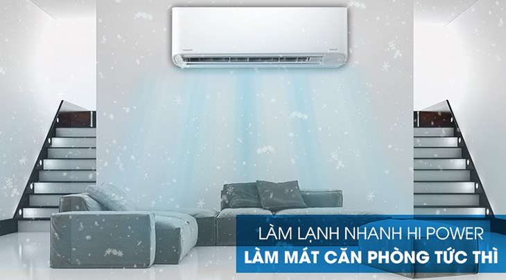 Tính năng Hi Power tự động giảm nhiệt độ trong phòng xuống khoảng 3 độ C