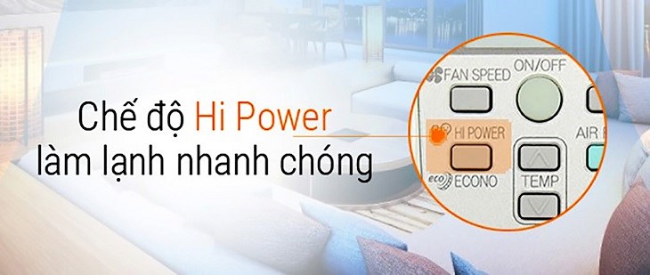 Chế độ Hi Power không thể sử dụng được ở các chế độ sấy, quạt