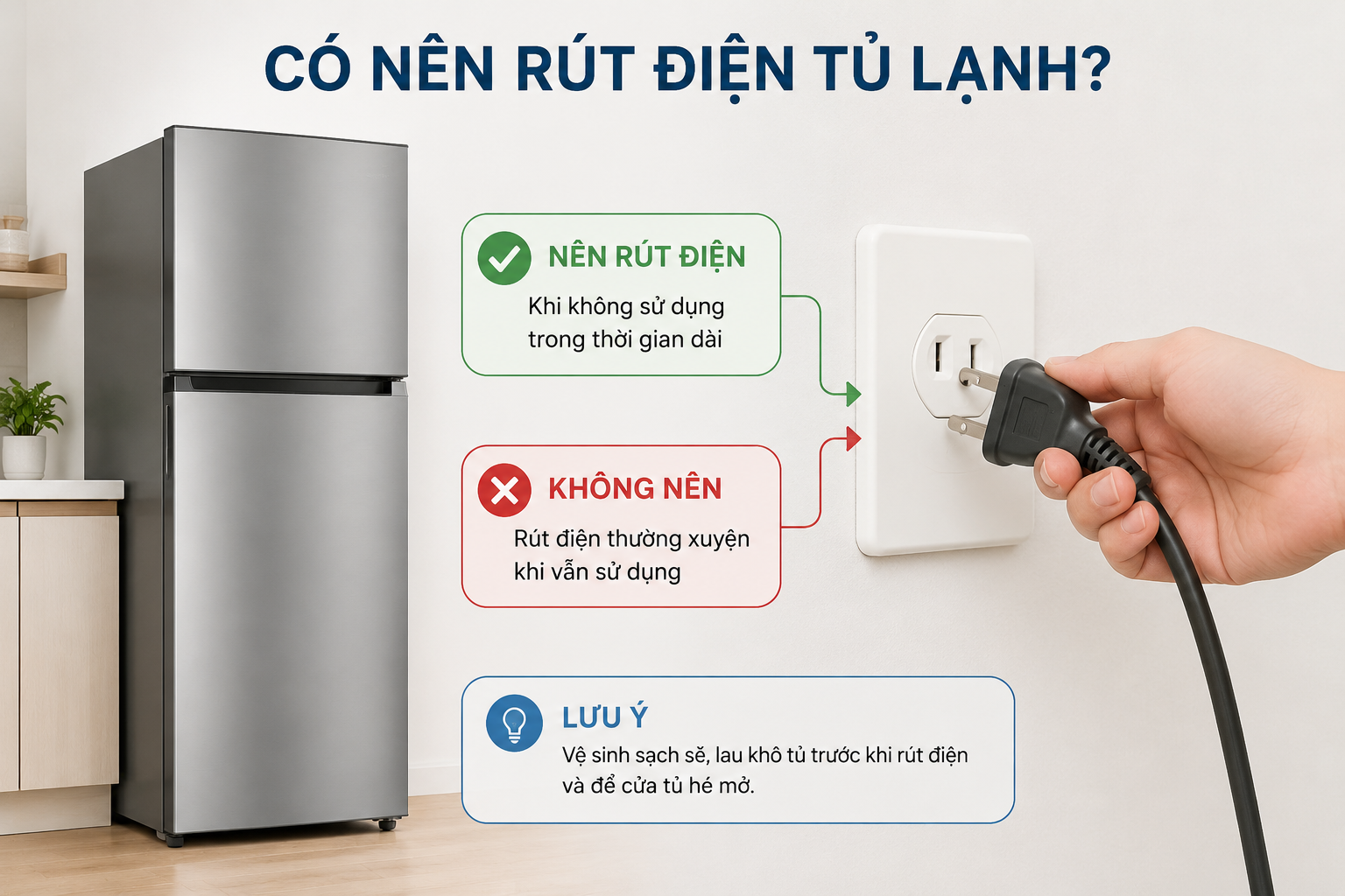 Rút điện tủ lạnh thường xuyên có tốt không?