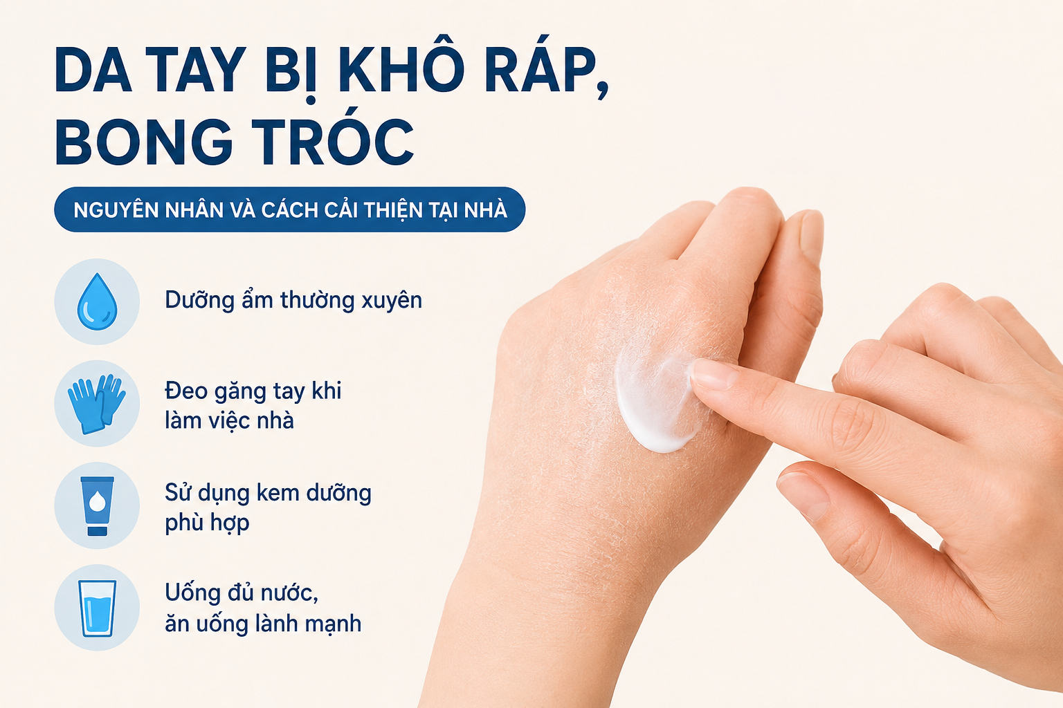Da tay bị khô ráp, bong tróc - Nguyên nhân và cách cải thiện