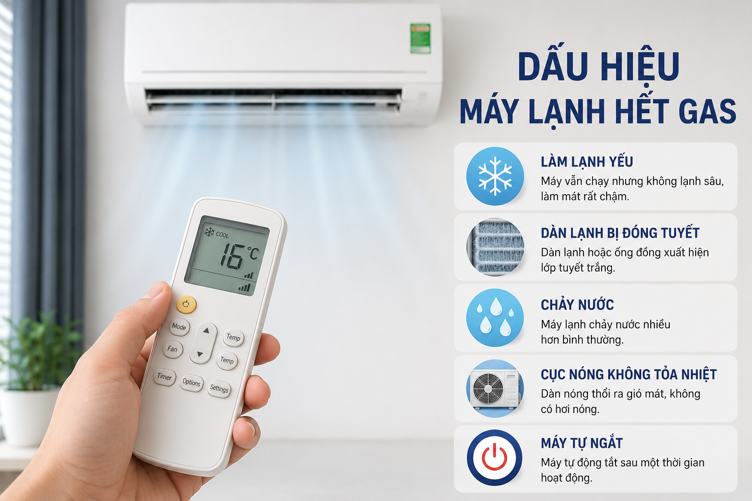 Dấu hiệu máy lạnh hết gas và cách xử lý hiệu quả