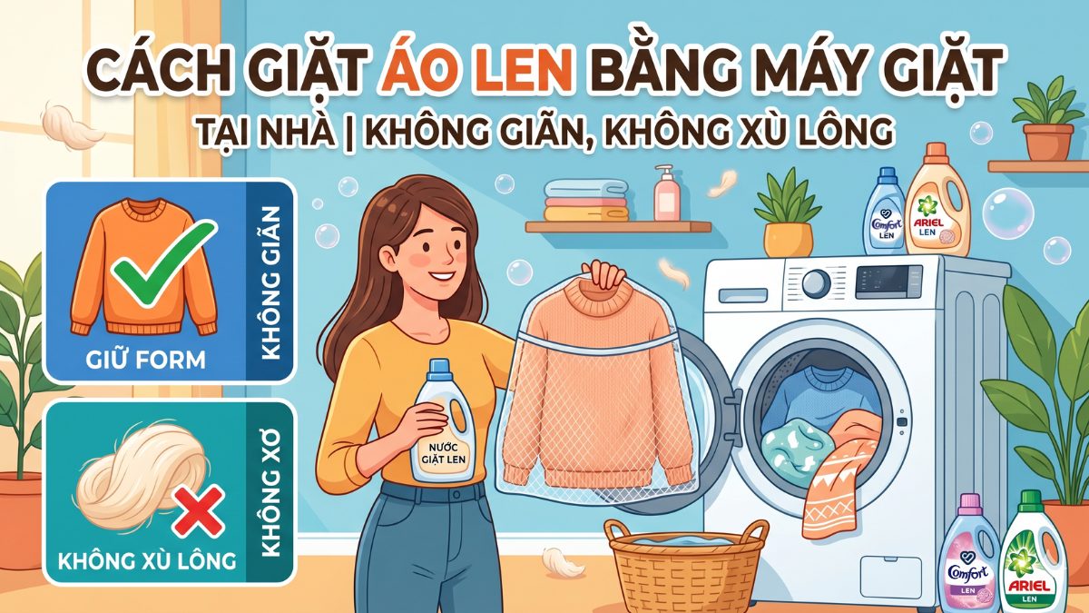 Cách giặt áo len bằng máy giặt không bị giãn