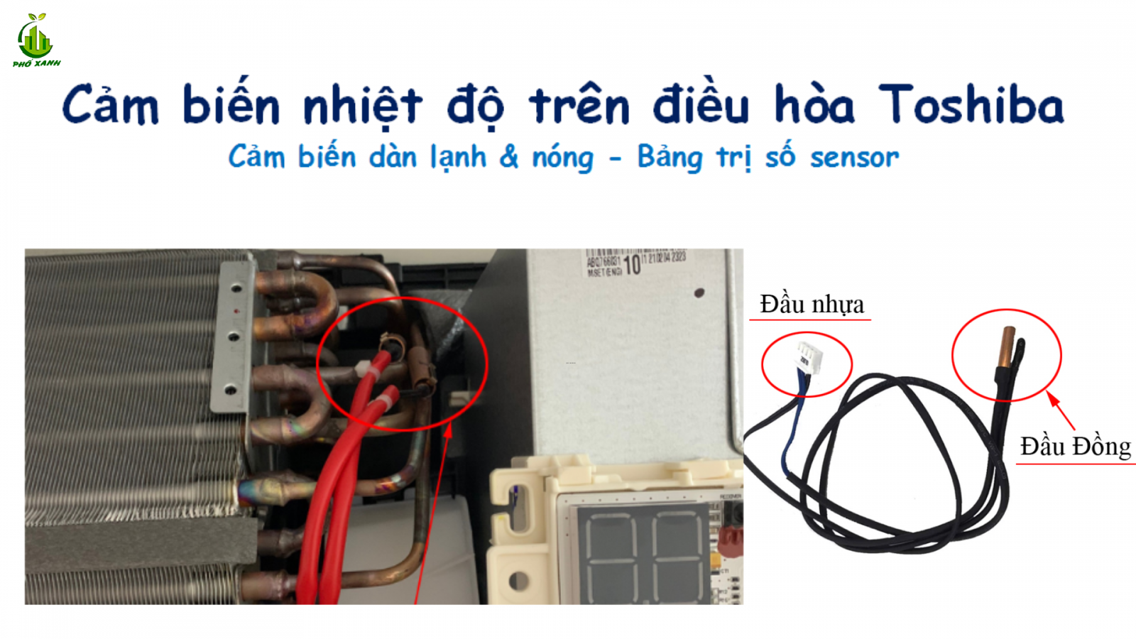 Cảm biến nhiệt máy lạnh Toshiba: Trị số sensor dàn nóng & lạnh