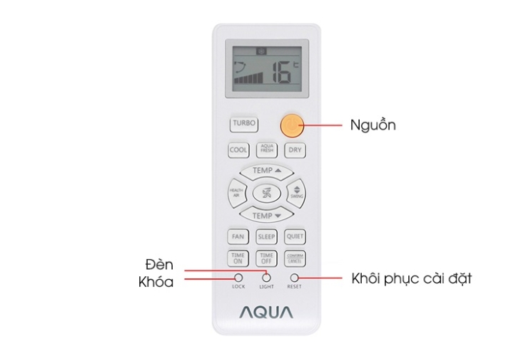 Cách tắt/mở cơ bản trên remote máy lạnh AQUA
