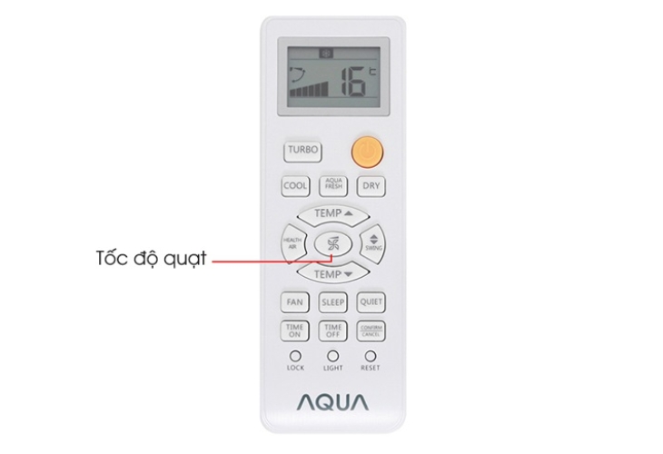 Điều chỉnh tốc độ quạt bằng remote máy lạnh AQUA
