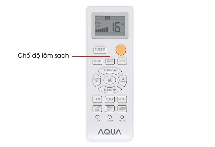 Chế độ làm sạch dàn lạnh trên remote máy lạnh AQUA