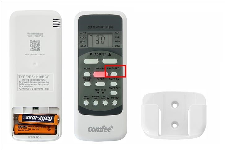 Nhấn nút FAN SPEED trên remote máy lạnh