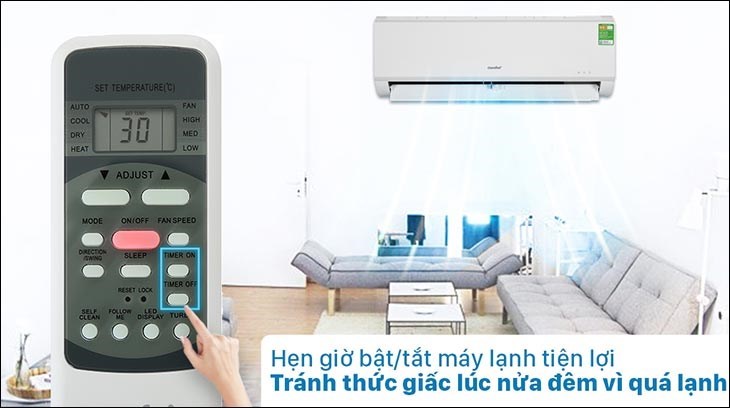 Hãy nhấn vào nút TIMER ON/TIMER OFF