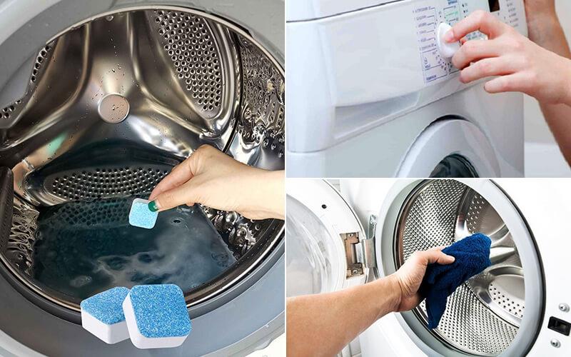 Hướng dẫn sử dụng viên vệ sinh máy giặt 