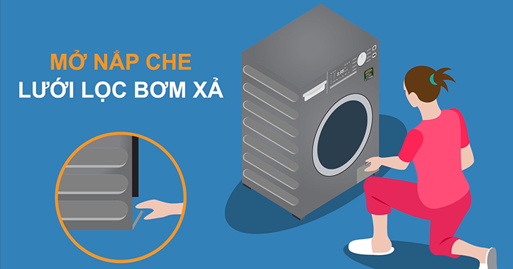 Hướng dẫn vệ sinh buồng bơm xả máy giặt lồng ngang đơn giản tại nhà