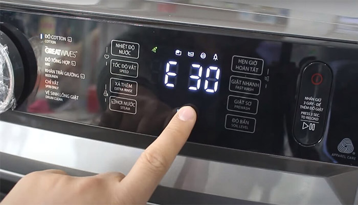 Lỗi E30 máy giặt Toshiba