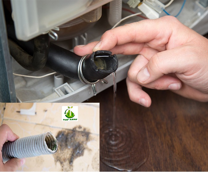 Máy giặt cửa ngang không vắt do ống nước xả bị tắc nghẽn