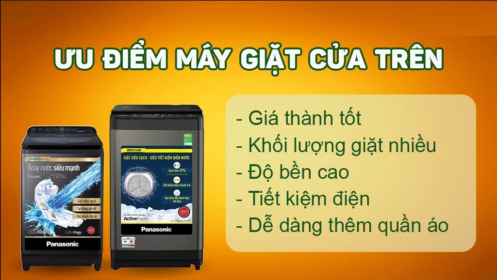 Ưu điểm của máy giặt cửa trên