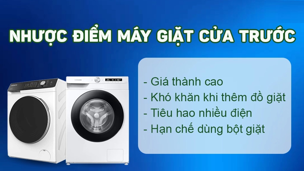 Nhược điểm của máy giặt cửa trước, lồng ngang