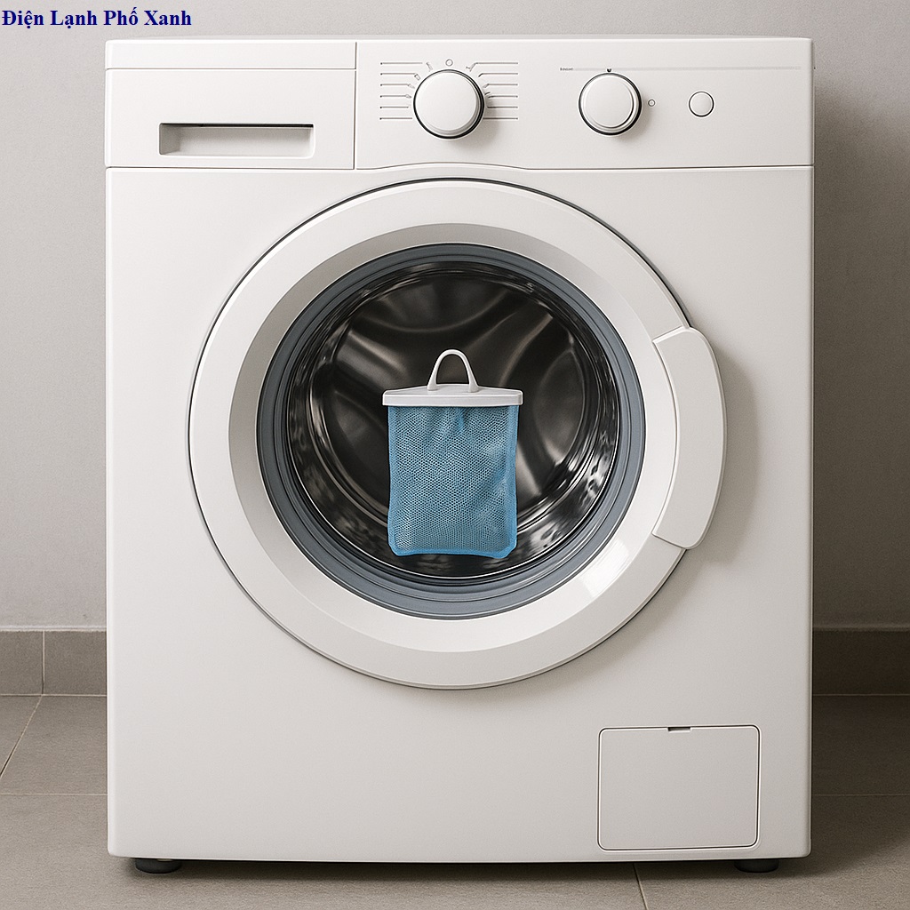 máy giặt cửa trước có túi lọc không Điện lạnh Phố Xanh