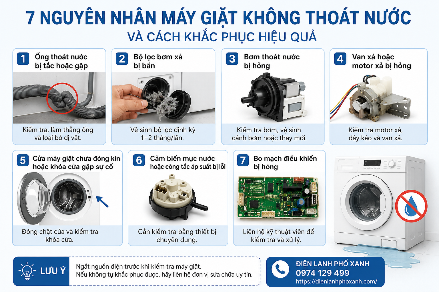 Máy giặt không thoát nước 