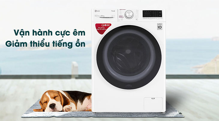 Máy giặt LG Inverter 8.5 kg FV1408S4W hoạt động êm ái và không gây tiếng ồn nhờ được trang bị công nghệ giặt 6 chuyển động