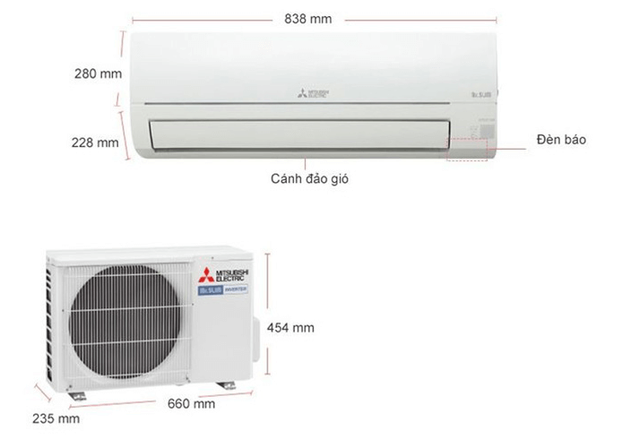 Máy lạnh Mitsubishi inverter 1 chiều 9000BTU MSY - JP25VF