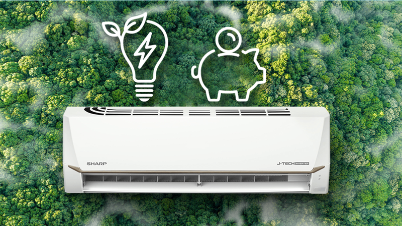 may lanh sharp inverter 1 5 hp ah x13cewc