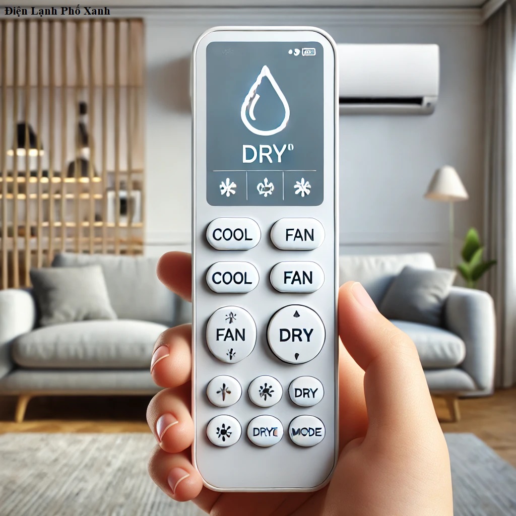 nút dry trên remote máy lạnh Điện lạnh Phố Xanh