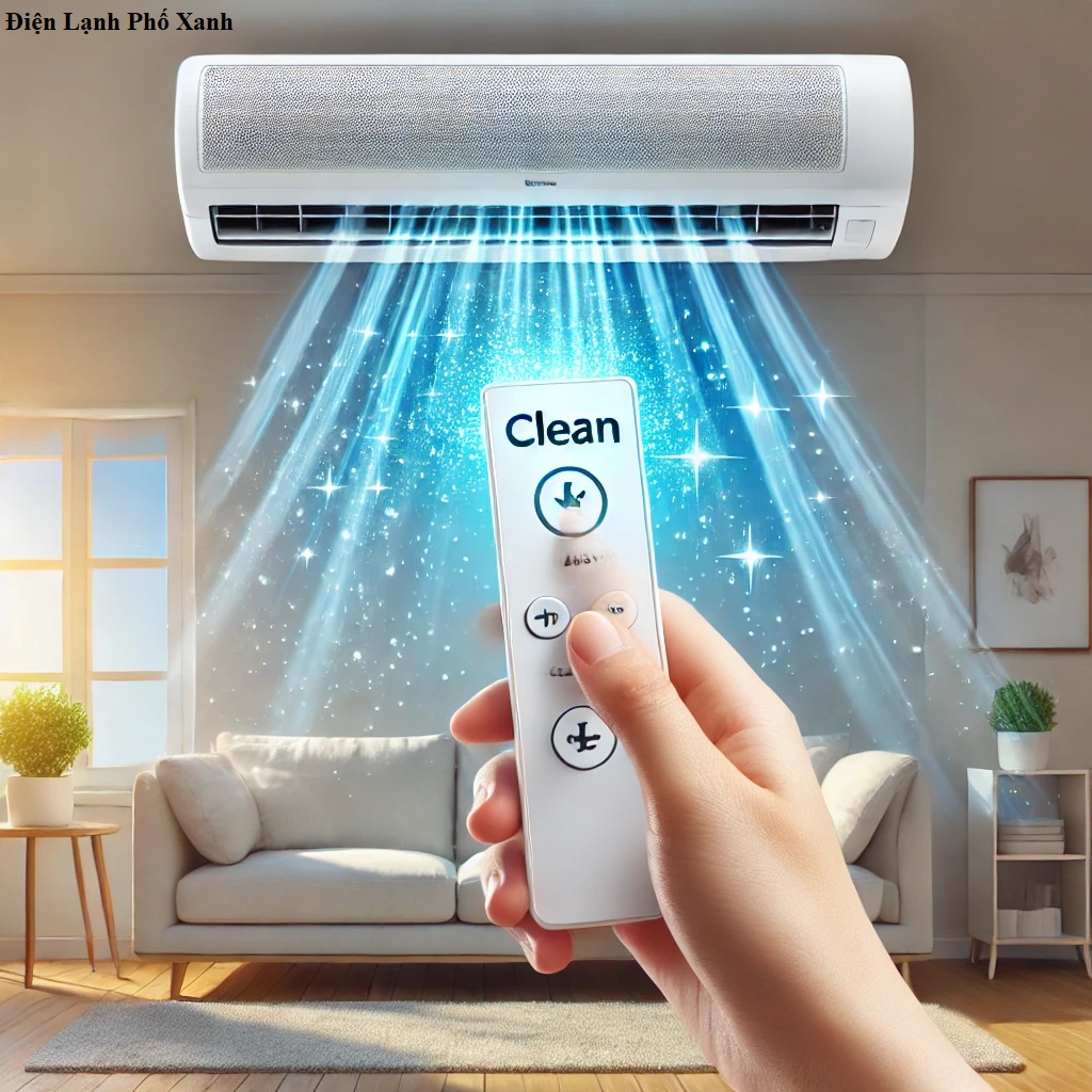 nút clean trên remote máy lạnh Điện lạnh Phố Xanh