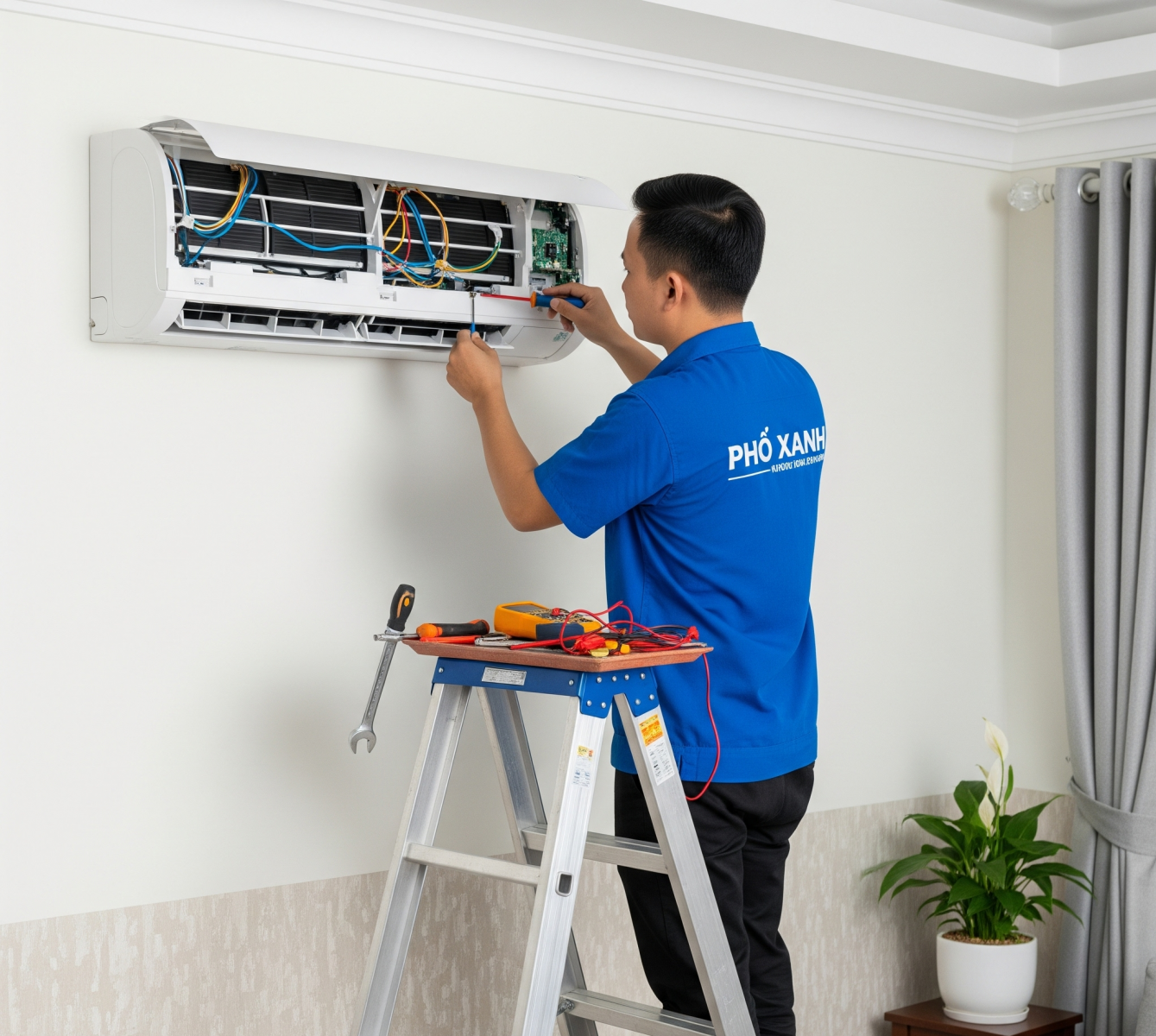 sửa máy lạnh - Điện Lạnh Phố Xanh