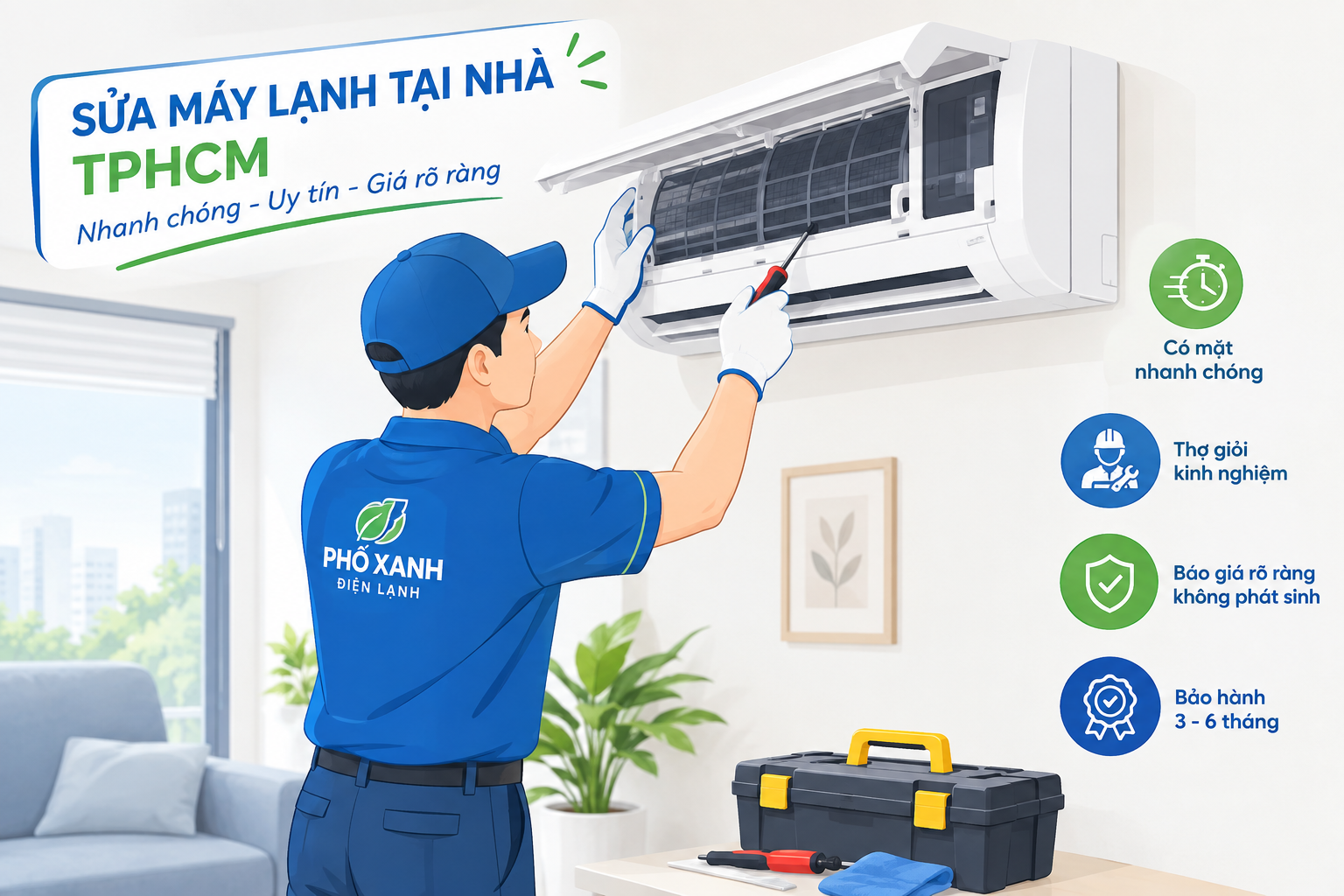 Sửa máy lạnh tại nhà TPHCM uy tín, giá tốt