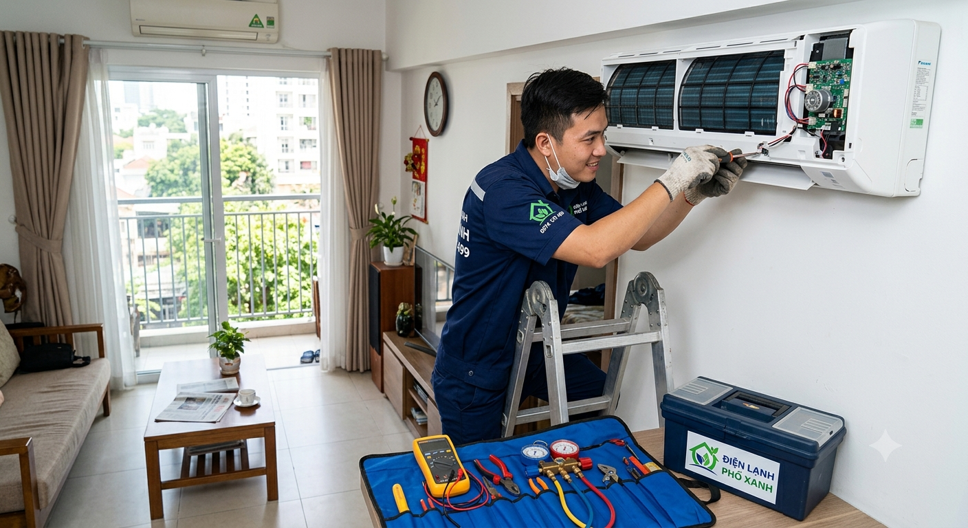 Sửa Máy Lạnh Tại Nhà TPHCM | Điện Lạnh Phố Xanh