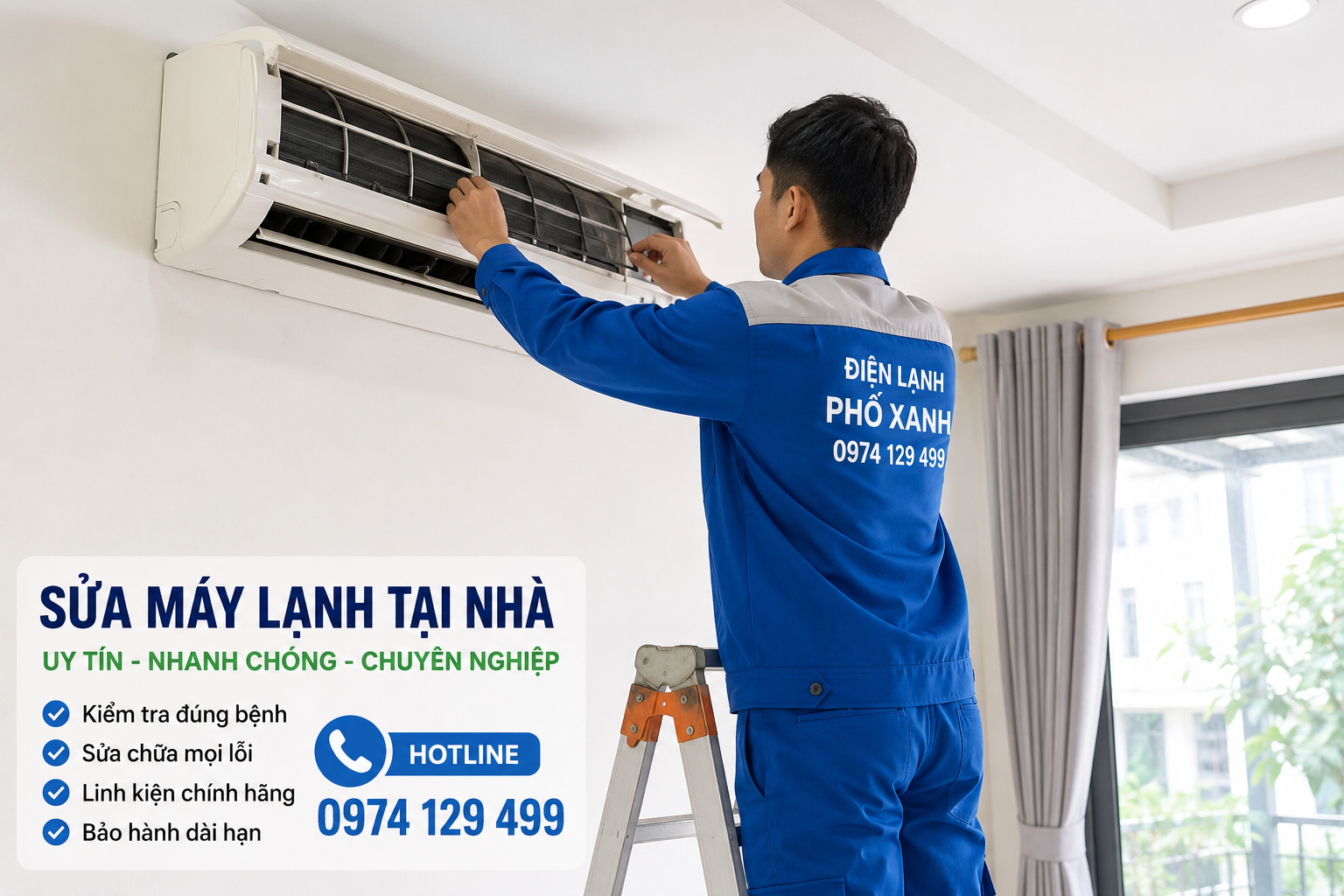 Sửa Máy Lạnh Tại Nhà Uy Tín – Điện Lạnh Phố Xanh