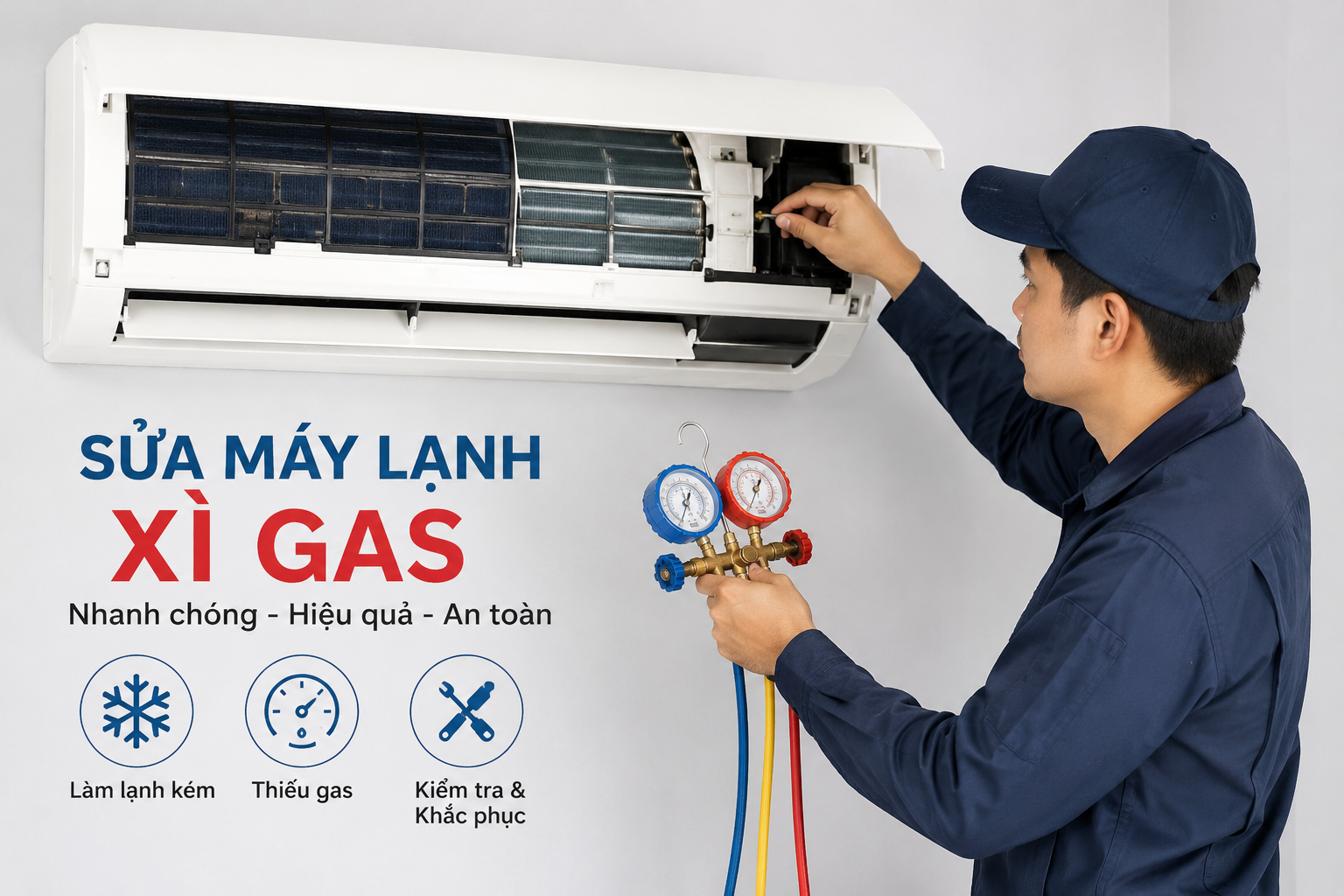 sửa máy lạnh bị xì gas