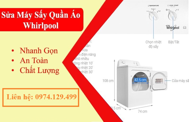 Sửa máy sấy quần áo Whirpool giá rẻ