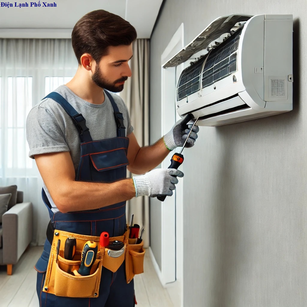 tháo lắp máy lạnh Quận Tân Phú - Điện Lạnh Phố Xanh