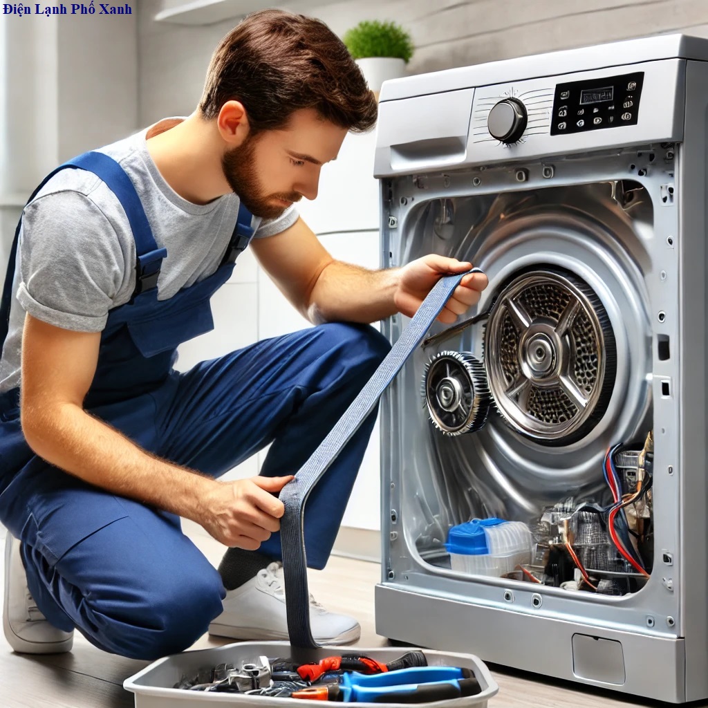 Cách thay dây curoa máy giặt Điện lạnh Phố Xanh