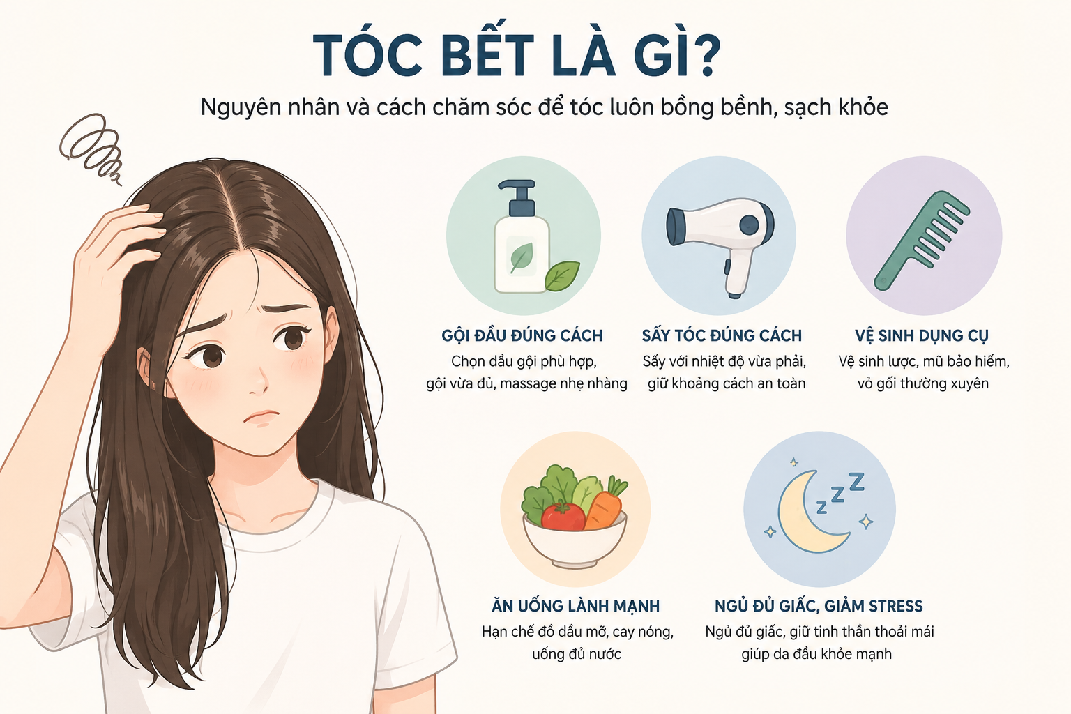 Tóc bết là gì? Nguyên nhân và cách khắc phục hiệu quả