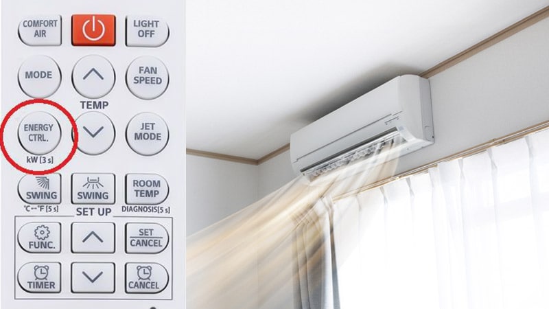 Nút tiết kiệm điện trên máy lạnh LG Điện lạnh Phố Xanh