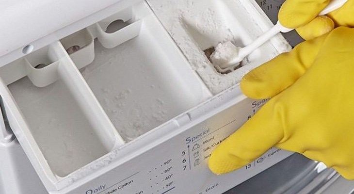 Vệ sinh hộp chứa bột giặt - máy giặt